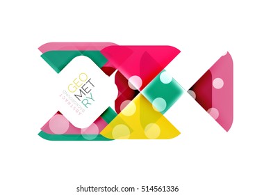 Colorful squares, geometric elements, abstract background template