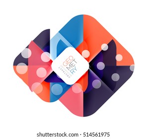 Colorful squares, geometric elements, abstract background template