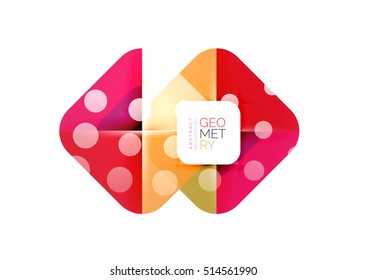 Colorful squares, geometric elements, abstract background template