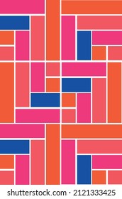 Colorful squares geometric pattern, editable vector