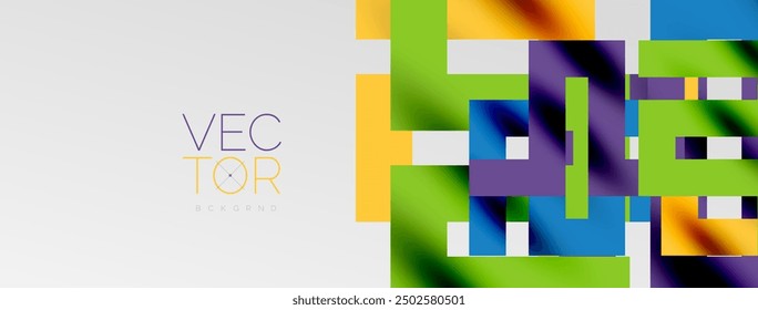 Colorful squares, lines minimal abstract background. Vector Illustration For Wallpaper, Banner, Background, Card, Book Illustration, landing page