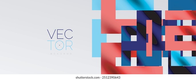 Colorful squares, lines minimal abstract background. Vector Illustration For Wallpaper, Banner, Background, Card, Book Illustration, landing page