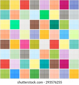 colorful squares mosaic seamless pattern. vector ceramic floor, abstract background