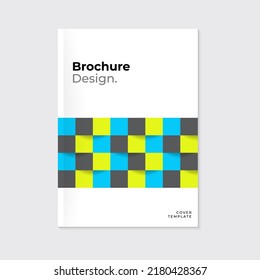 Coloridos cuadrados sobre fondo blanco. Folleto, informe anual, portada, afiche, boletines, plantilla de diseño de folletos. Burla