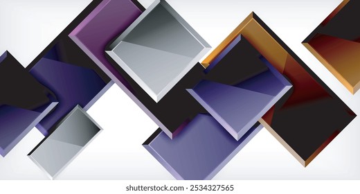Colorful squares and rectangles. Vector Illustration For Wallpaper, Banner, Background, Card, Book Illustration, landing page