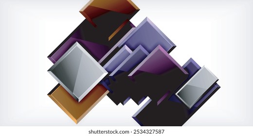 Cuadrados y rectángulos coloridos. Ilustración vectorial para el Fondo de pantalla, Anuncio, fondo, tarjeta, ilustración del libro, landing page