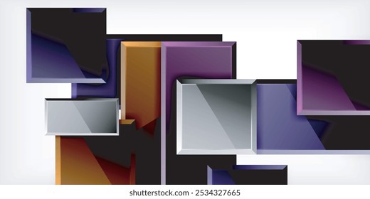 Colorful squares and rectangles. Vector Illustration For Wallpaper, Banner, Background, Card, Book Illustration, landing page