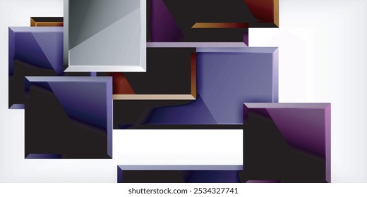 Colorful squares and rectangles. Vector Illustration For Wallpaper, Banner, Background, Card, Book Illustration, landing page