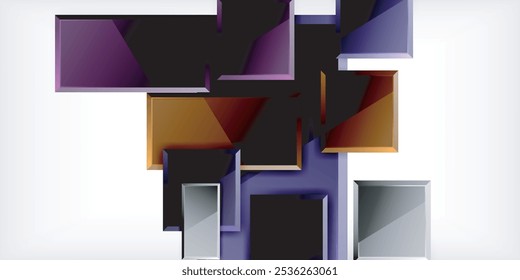 Cuadrados y rectángulos coloridos. Ilustración vectorial para el Fondo de pantalla, Anuncio, fondo, tarjeta, ilustración del libro, landing page