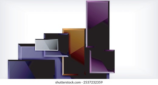 Colorful squares and rectangles. Vector Illustration For Wallpaper, Banner, Background, Card, Book Illustration, landing page
