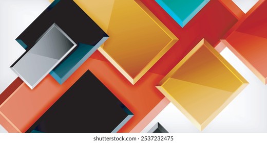 Cuadrados y rectángulos coloridos. Ilustración vectorial para el Fondo de pantalla, Anuncio, fondo, tarjeta, ilustración del libro, landing page