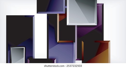 Colorful squares and rectangles. Vector Illustration For Wallpaper, Banner, Background, Card, Book Illustration, landing page