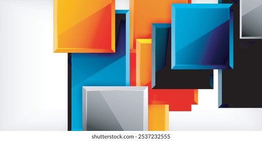 Colorful squares and rectangles. Vector Illustration For Wallpaper, Banner, Background, Card, Book Illustration, landing page