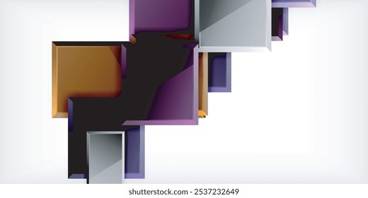 Colorful squares and rectangles. Vector Illustration For Wallpaper, Banner, Background, Card, Book Illustration, landing page