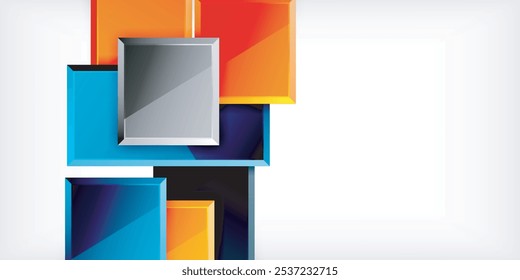 Colorful squares and rectangles. Vector Illustration For Wallpaper, Banner, Background, Card, Book Illustration, landing page