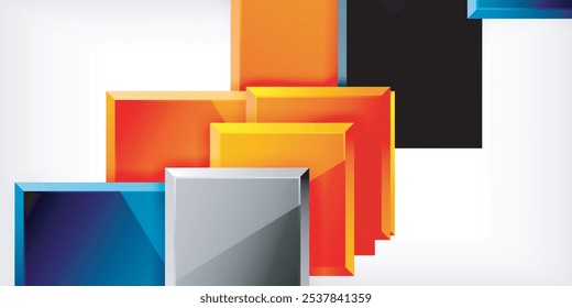 Colorful squares and rectangles. Vector Illustration For Wallpaper, Banner, Background, Card, Book Illustration, landing page
