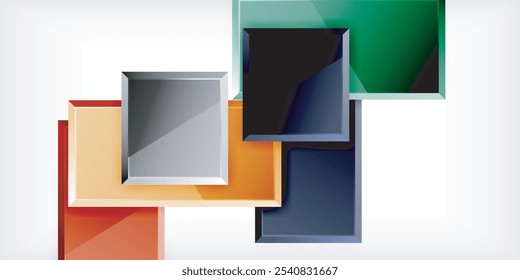 Colorful squares and rectangles. Vector Illustration For Wallpaper, Banner, Background, Card, Book Illustration, landing page