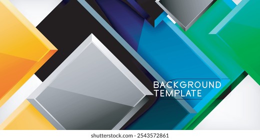 Colorful squares and rectangles. Vector Illustration For Wallpaper, Banner, Background, Card, Book Illustration, landing page
