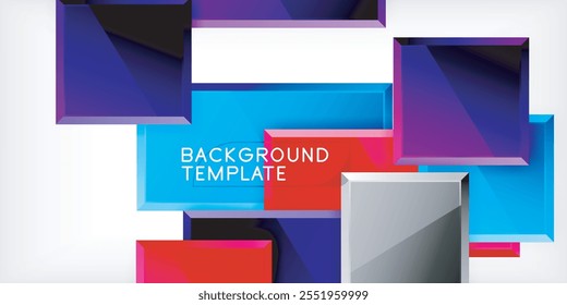 Cuadrados y rectángulos coloridos. Ilustración vectorial para el Fondo de pantalla, Anuncio, fondo, tarjeta, ilustración del libro, landing page