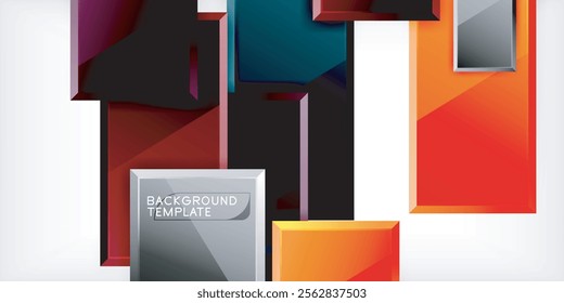 Colorful squares and rectangles. Vector Illustration For Wallpaper, Banner, Background, Card, Book Illustration, landing page