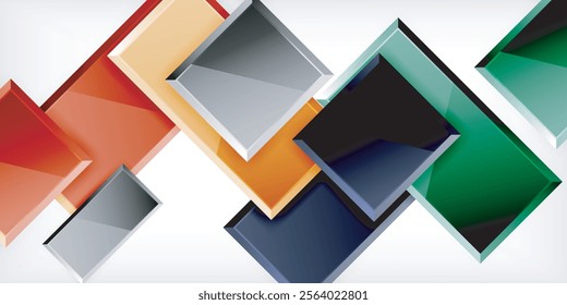 Colorful squares and rectangles. Vector Illustration For Wallpaper, Banner, Background, Card, Book Illustration, landing page