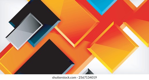 Colorful squares and rectangles. Vector Illustration For Wallpaper, Banner, Background, Card, Book Illustration, landing page