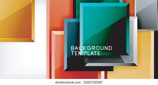 Colorful squares and rectangles. Vector Illustration For Wallpaper, Banner, Background, Card, Book Illustration, landing page