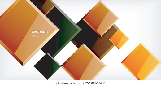 Colorful squares with reflections abstract background design. Vector Illustration For Wallpaper, Banner, Background, Card, Book Illustration, landing page