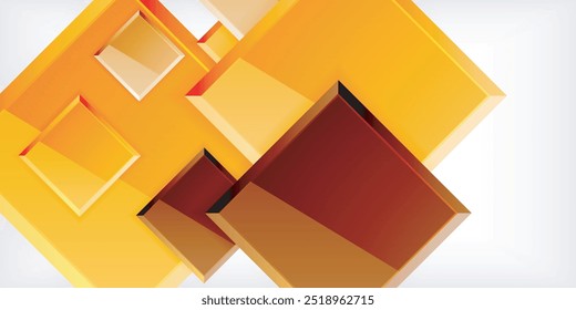 Colorful squares with reflections abstract background design. Vector Illustration For Wallpaper, Banner, Background, Card, Book Illustration, landing page