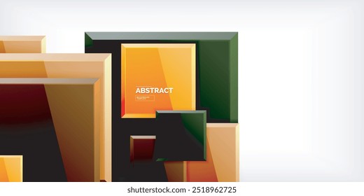 Colorful squares with reflections abstract background design. Vector Illustration For Wallpaper, Banner, Background, Card, Book Illustration, landing page