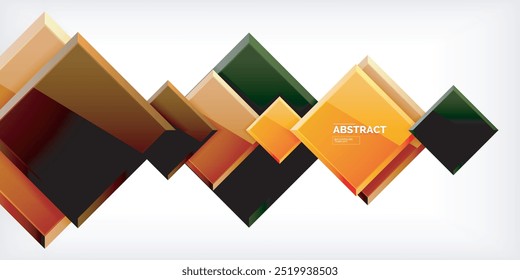 Colorful squares with reflections abstract background design. Vector Illustration For Wallpaper, Banner, Background, Card, Book Illustration, landing page