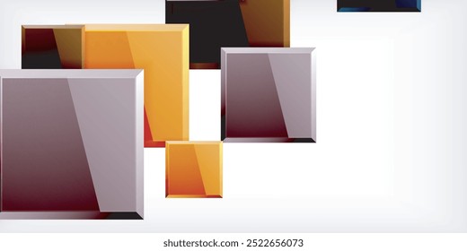 Colorful squares with reflections abstract background design. Vector Illustration For Wallpaper, Banner, Background, Card, Book Illustration, landing page