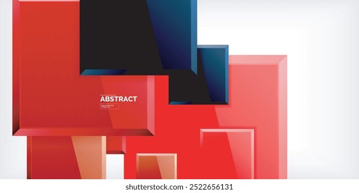 Quadrados coloridos com reflexos design de fundo abstrato. Ilustração vetorial para papel de parede, banner, plano de fundo, cartão, ilustração de livro, página inicial