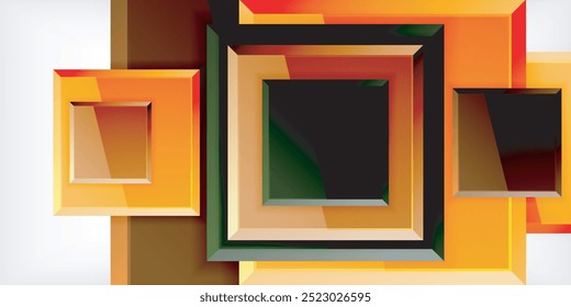 Colorful squares with reflections abstract background design. Vector Illustration For Wallpaper, Banner, Background, Card, Book Illustration, landing page