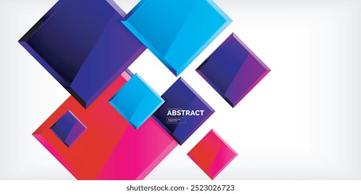 Colorful squares with reflections abstract background design. Vector Illustration For Wallpaper, Banner, Background, Card, Book Illustration, landing page
