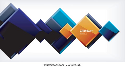 Cuadrados coloridos con reflejos de diseño de fondo abstracto. Ilustración vectorial para el Fondo de pantalla, Anuncio, fondo, tarjeta, ilustración del libro, landing page