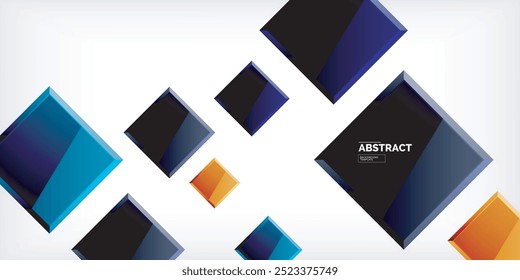 Colorful squares with reflections abstract background design. Vector Illustration For Wallpaper, Banner, Background, Card, Book Illustration, landing page
