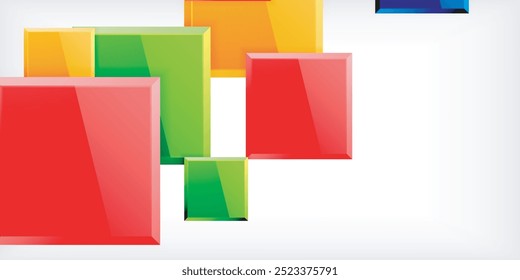 Colorful squares with reflections abstract background design. Vector Illustration For Wallpaper, Banner, Background, Card, Book Illustration, landing page