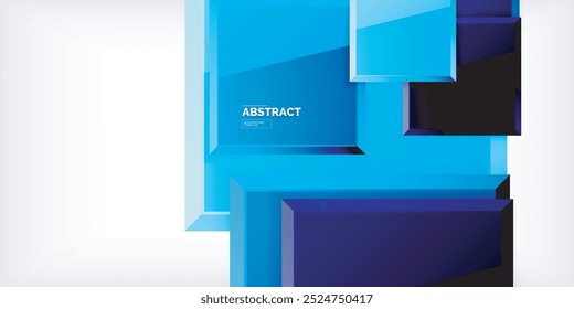 Colorful squares with reflections abstract background design. Vector Illustration For Wallpaper, Banner, Background, Card, Book Illustration, landing page