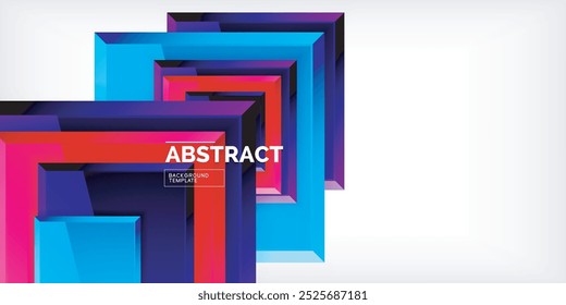 Colorful squares with reflections abstract background design. Vector Illustration For Wallpaper, Banner, Background, Card, Book Illustration, landing page