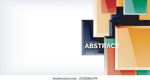 Quadrados coloridos com reflexos design de fundo abstrato. Ilustração vetorial para papel de parede, banner, plano de fundo, cartão, ilustração de livro, página inicial