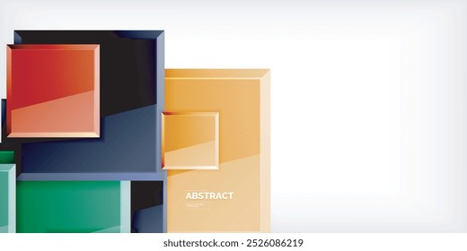 Colorful squares with reflections abstract background design. Vector Illustration For Wallpaper, Banner, Background, Card, Book Illustration, landing page