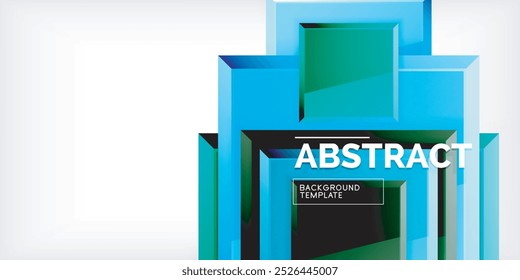 Colorful squares with reflections abstract background design. Vector Illustration For Wallpaper, Banner, Background, Card, Book Illustration, landing page