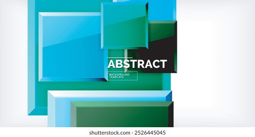 Colorful squares with reflections abstract background design. Vector Illustration For Wallpaper, Banner, Background, Card, Book Illustration, landing page