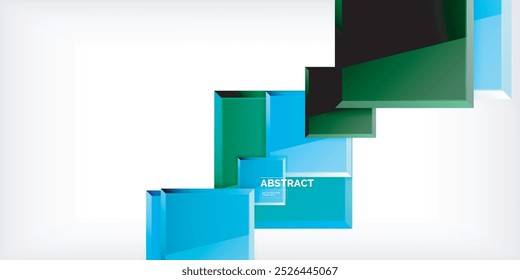 Colorful squares with reflections abstract background design. Vector Illustration For Wallpaper, Banner, Background, Card, Book Illustration, landing page
