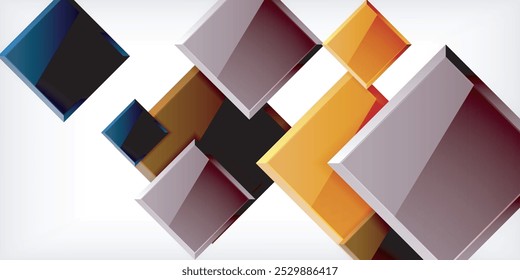 Colorful squares with reflections abstract background design. Vector Illustration For Wallpaper, Banner, Background, Card, Book Illustration, landing page