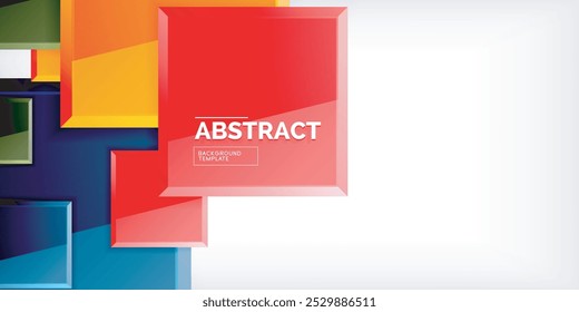 Colorful squares with reflections abstract background design. Vector Illustration For Wallpaper, Banner, Background, Card, Book Illustration, landing page