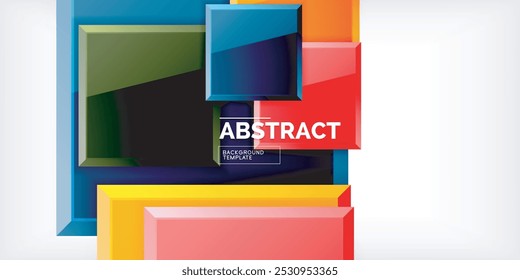 Colorful squares with reflections abstract background design. Vector Illustration For Wallpaper, Banner, Background, Card, Book Illustration, landing page