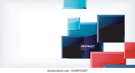 Colorful squares with reflections abstract background design. Vector Illustration For Wallpaper, Banner, Background, Card, Book Illustration, landing page