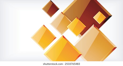 Farbige Quadrate mit Reflexionen abstraktes Hintergrunddesign. Vektorgrafik für Tapete, Banner, Hintergrund, Karte, Buchgrafik, Landing Page